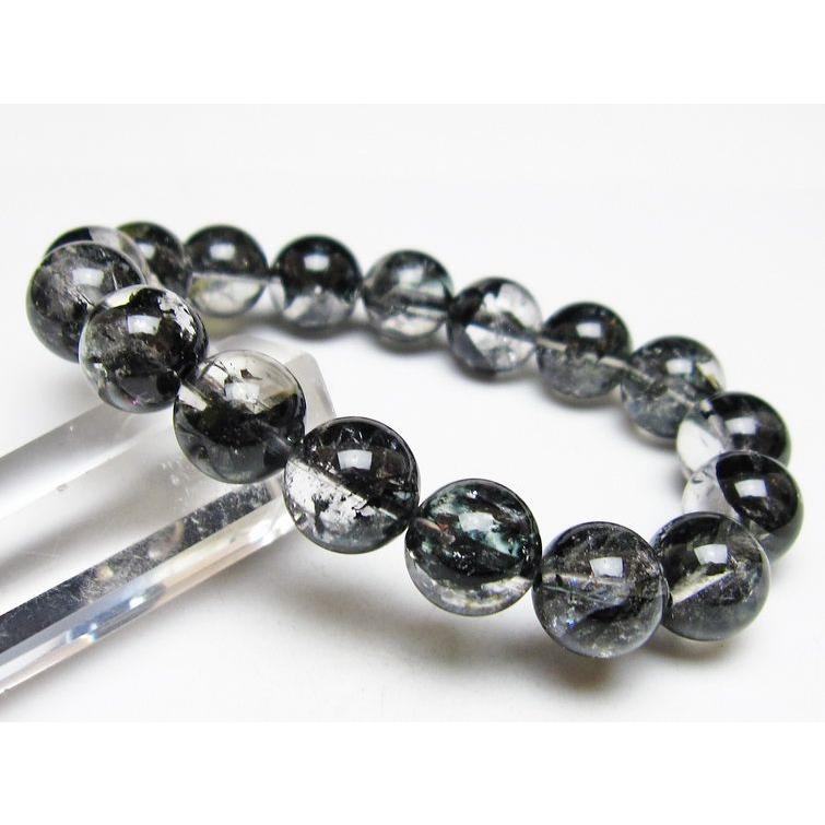 ブラックエレスチャルクォーツ ブレスレット 12mm 一点物 送料無料 111