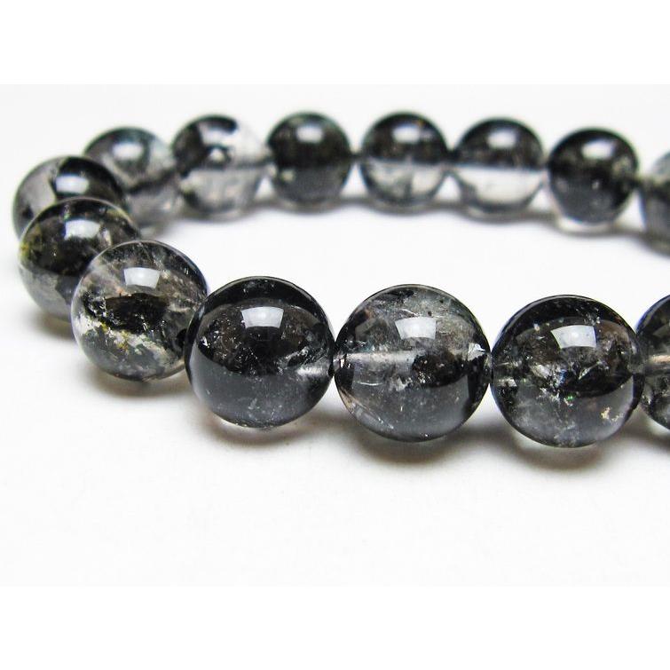 ブラックエレスチャルクォーツ ブレスレット 12mm 一点物 送料無料 111