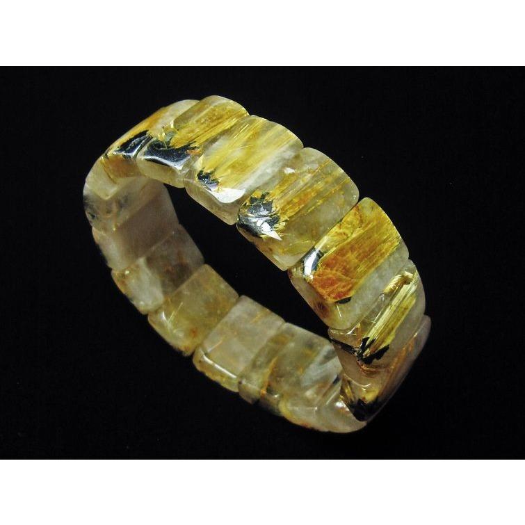 タイチンルチルクォーツ バングル 送料無料 一点物 111-7384 : 天然石