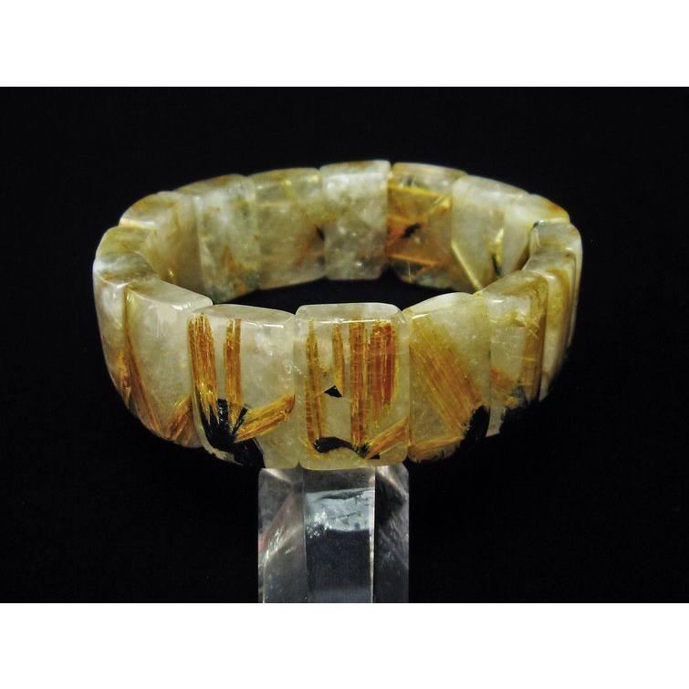 タイチンルチルクォーツ バングル 送料無料 一点物 111-7384 : 天然石