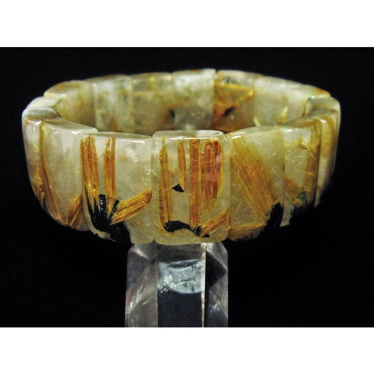 タイチンルチルクォーツ バングル 送料無料 一点物 111-7384 : 天然石