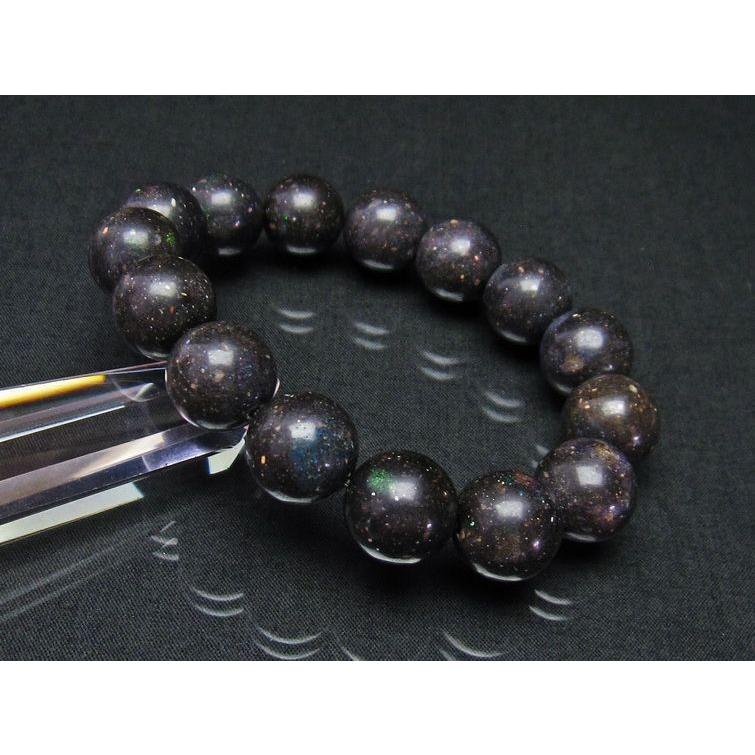 ブラックオパール ブラックマトリックスオパール ブレスレット 14mm