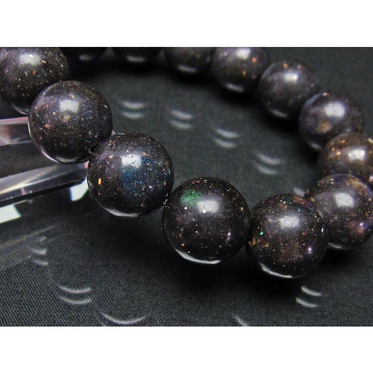 ブラックオパール ブラックマトリックスオパール ブレスレット 14mm
