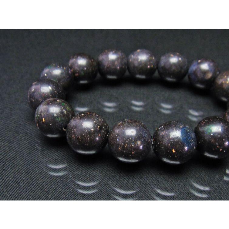 ブラックオパール ブラックマトリックスオパール ブレスレット 14mm
