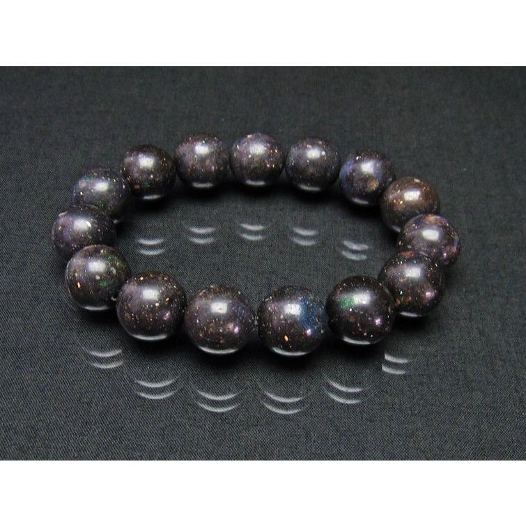 ブラックオパール ブラックマトリックスオパール ブレスレット 14mm