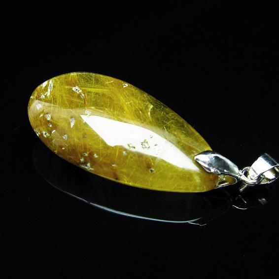 タイチンルチルクォーツ ペンダント 一点物 メール便送料無料 112