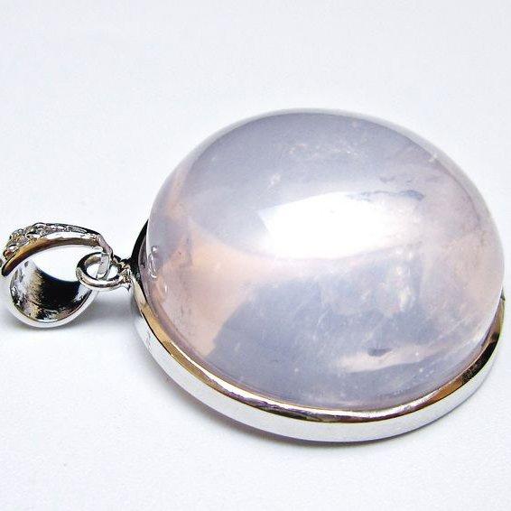 ミルキークォーツ ペンダント ピンク 虹入り 一点物 メール便可 [M便 1