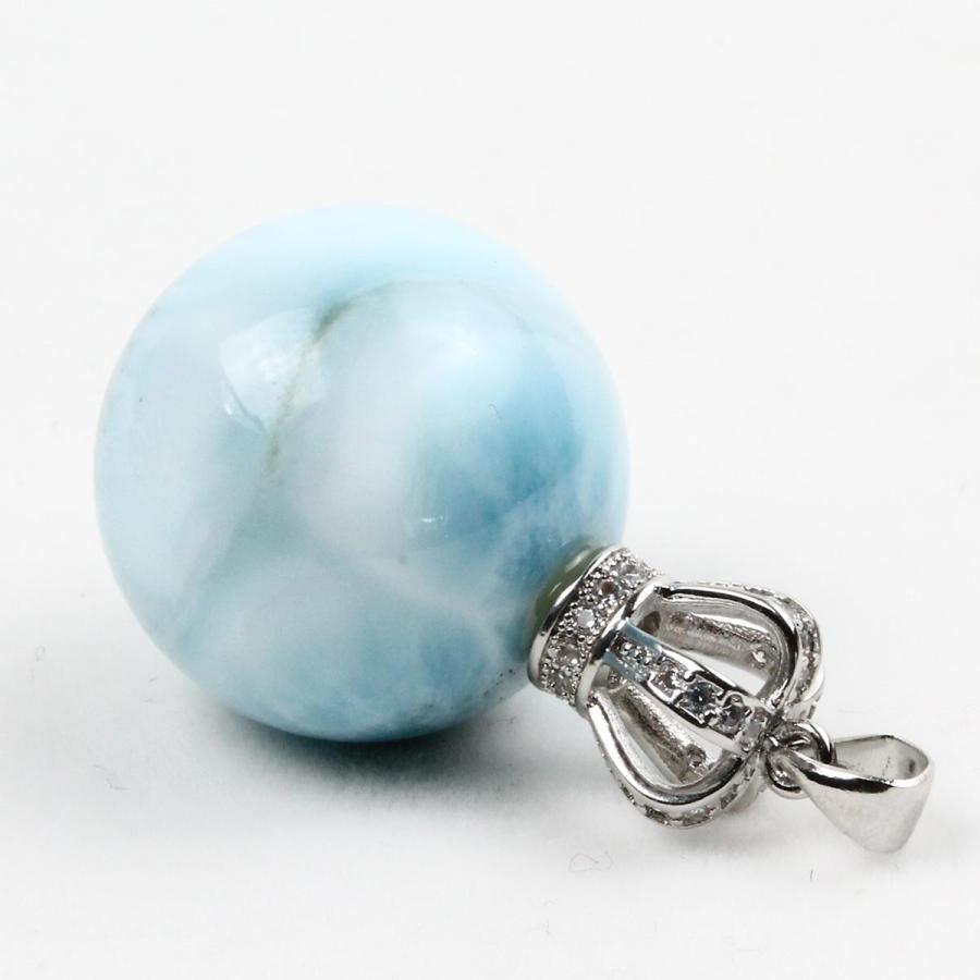 ラリマー 丸玉ペンダント 送料無料 一点物 112-5613 : 天然石