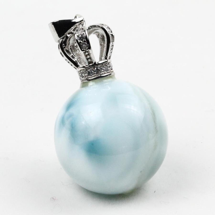 ラリマー 丸玉ペンダント 送料無料 一点物 112-5649 : 天然石