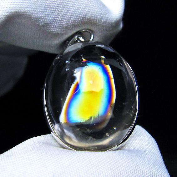 レア　高品質　スモーキークォーツ　卵　egg スタンド付き　虹 スモーキークォーツ ペンダント 虹入り 煙水晶 アイリスクォーツ 一点