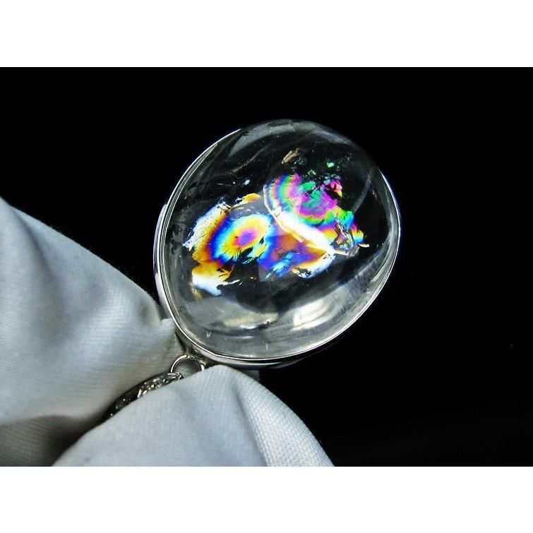 虹入りアイリス アイリスクォーツ 水晶 ペンダント 虹入り 一点物 送料無料 112-8355