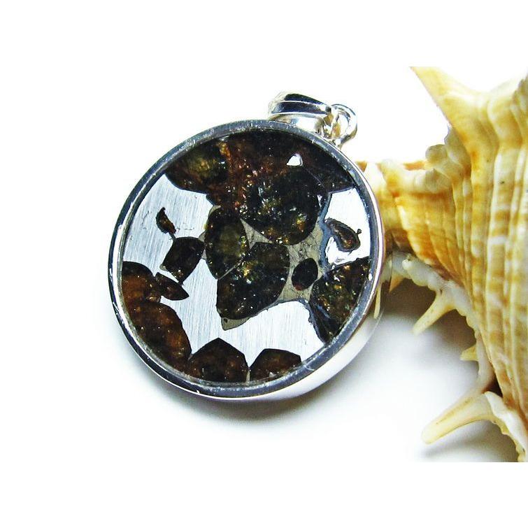 パラサイト隕石 ペンダント パワーストーン ペンダントトップ Pallasite Meteorite メンズ レディース アクセサリー 一点物 送料無料 112-9169_2