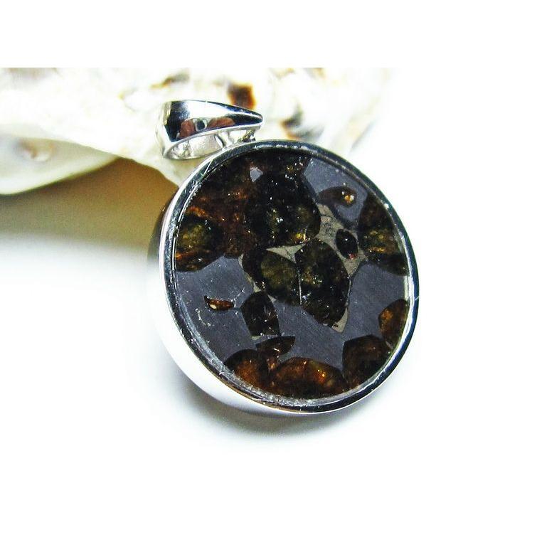 パラサイト隕石 ペンダント パワーストーン ペンダントトップ Pallasite Meteorite メンズ レディース アクセサリー 一点物 送料無料 112-9169_3