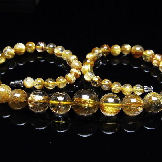 タイチンルチルクォーツ ネックレス 一点物 [送料無料] 113-588