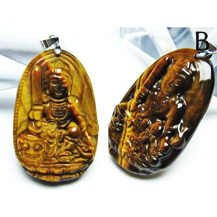 ✳ 手彫り観音菩薩‼️天然石で人気の虎目石*タイガーアイ　何処にも無し　鑑定付本物 タイガーアイ ペンダント 観音様 手彫り彫刻 虎目石 ペンダントトップ