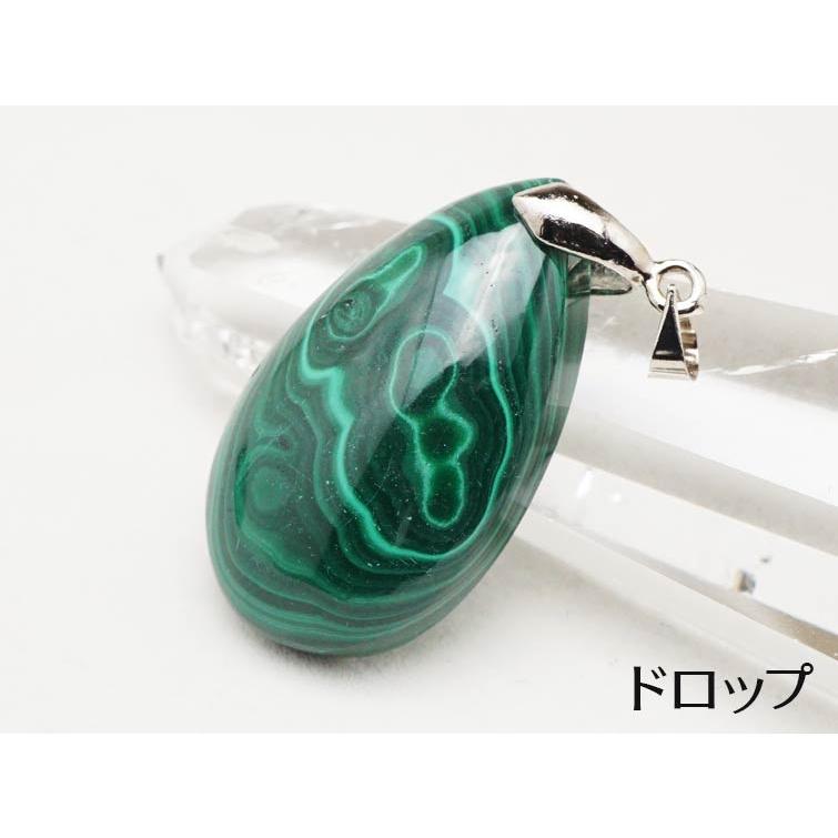 マラカイト ペンダント ハート オーバル ドロップ malachite pendant