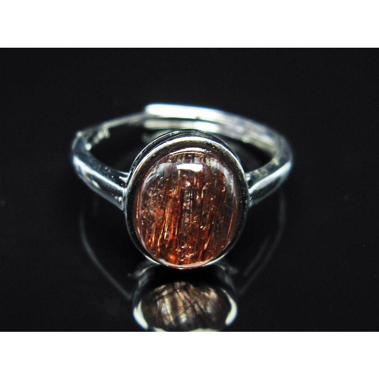 キャッツアイルチルクォーツ 指輪 リング 15号 フリーサイズ 調整可能