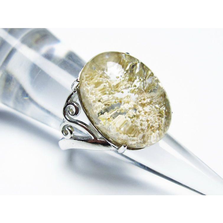 y様 ホワイトガーデンクォーツ リング 17号 東大 レディース