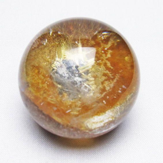 ゴールドタイチンルチル 水晶 丸玉 スフィア 42mm 一点物 送料無料 141