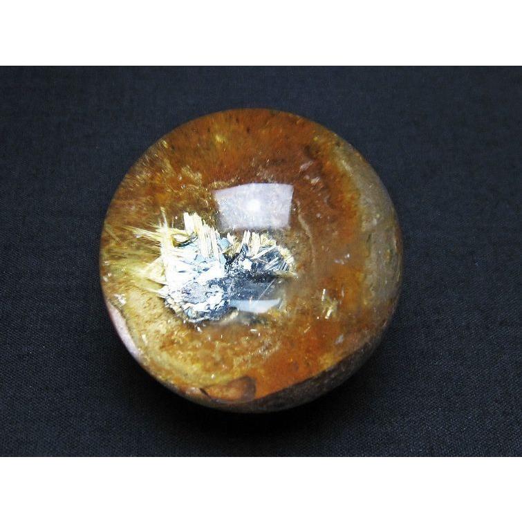 ゴールドタイチンルチル 水晶 丸玉 スフィア 42mm 一点物 送料無料 141