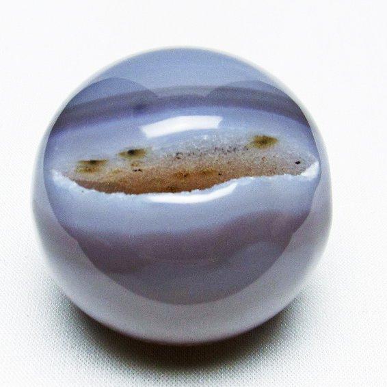 アゲート 笑口丸玉 ジオード スフィア 丸玉 一点物 141-5077 : 天然石