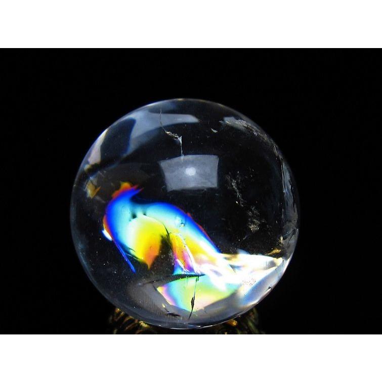 アイリスクォーツ 水晶 丸玉 虹入り 25mm 水晶玉 スフィア 球 置物 