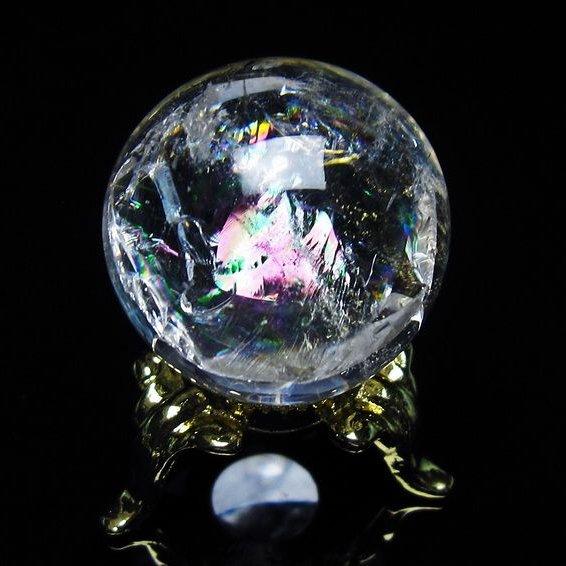 天然石虹あり 水晶のスフィア 丸玉 ご購入前に在庫確認必要YS.881 天然
