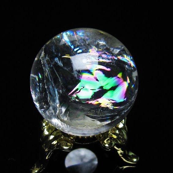 アイリスクォーツ 水晶 丸玉 虹入り 27mm 水晶玉 置物 スフィア 141