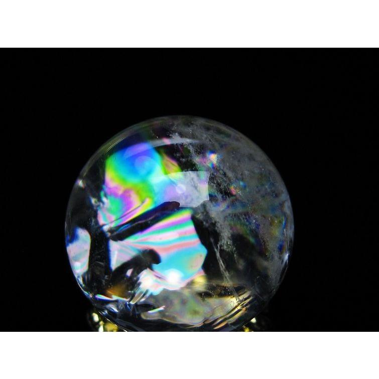 アイリスクォーツ 水晶 丸玉 虹入り 26mm 水晶玉 置物 スフィア 141