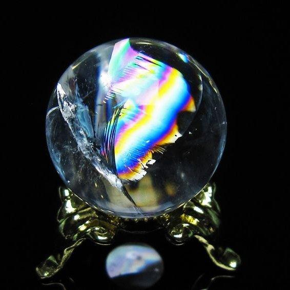 アイリスクォーツ 水晶 丸玉 虹入り 25mm スフィア 置物 水晶玉 一点物