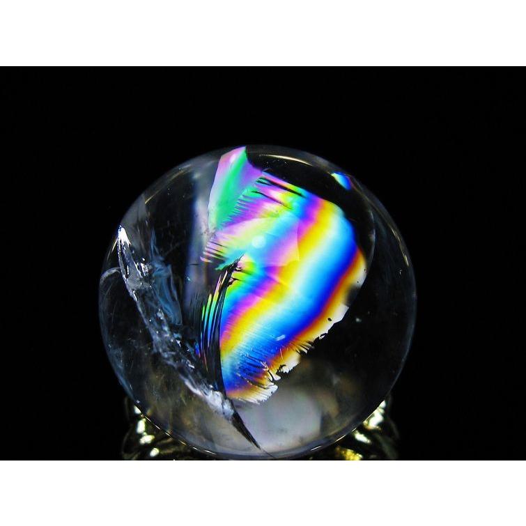 アイリスクォーツ 水晶 丸玉 虹入り 25mm スフィア 置物 水晶玉 一点物 