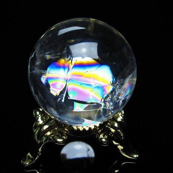 M1846☆水晶丸玉86mm921g☆アイリスクォーツ☆天然石☆N51002 アイリスクォーツ 水晶 丸玉 虹入り 25mm スフィア 置物 水晶玉 一点物