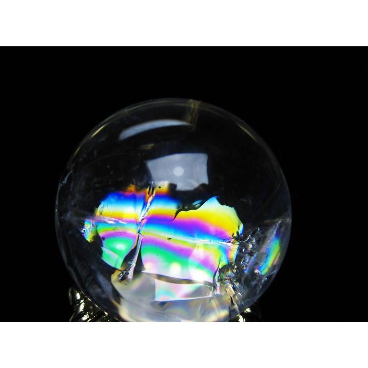アイリスクォーツ 水晶 丸玉 虹入り 25mm スフィア 置物 水晶玉 一点物