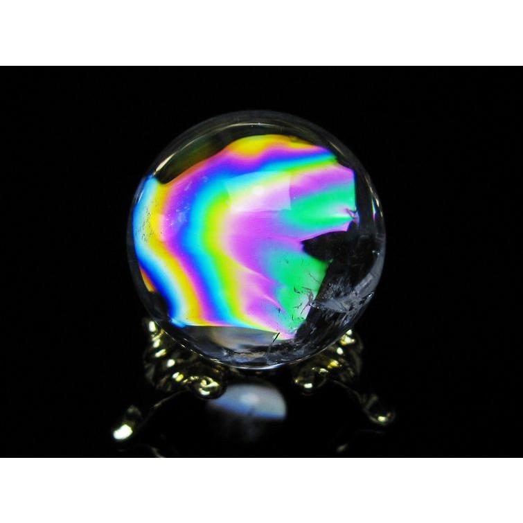 アイリスクォーツ 水晶 丸玉 虹入り 26mm スフィア 置物 水晶玉 一点物