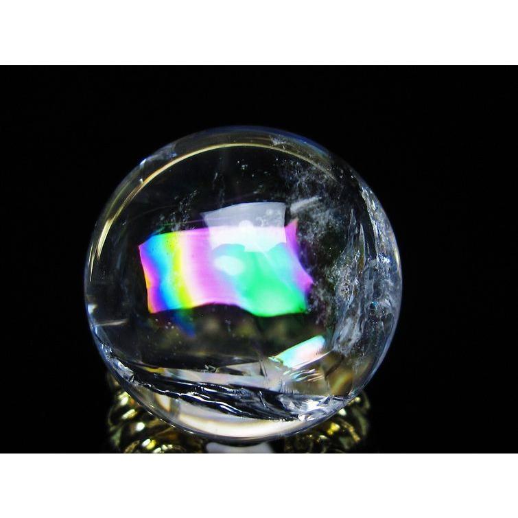 アイリスクォーツ 水晶 丸玉 虹入り 26mm スフィア 置物 水晶玉 一点物
