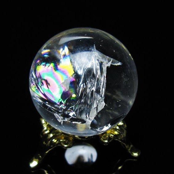 アイリスクォーツ 水晶 丸玉 虹入り 28mm スフィア 置物 水晶玉 一点物