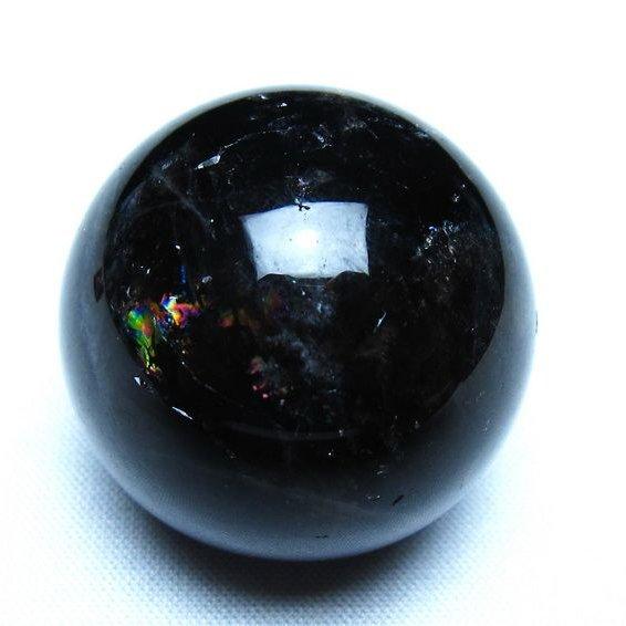 モリオン 丸玉 黒水晶 34mm スフィア 置物 原石 141-7520 : 天然石