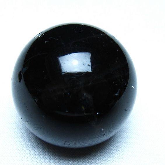 黒水晶 丸玉 モリオン 34mm スフィア 置物 原石 141-7560 : 天然石