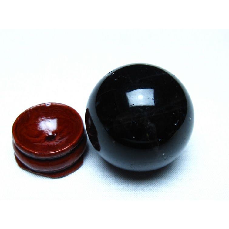 黒水晶 丸玉 モリオン 34mm スフィア 置物 原石 141-7560 : 天然石