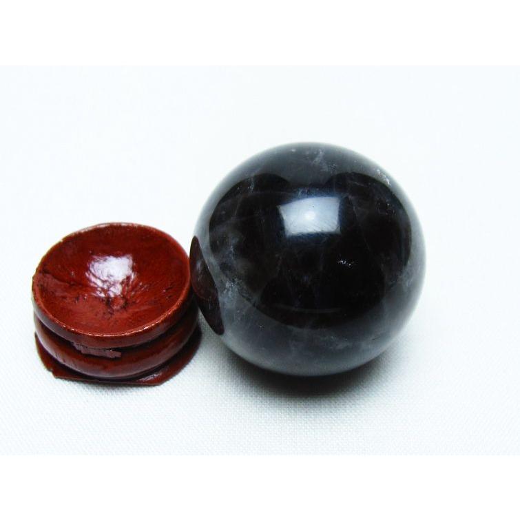 モリオン 丸玉 33mm 黒水晶 スフィア 置物 一点物 141-8016 : 天然石