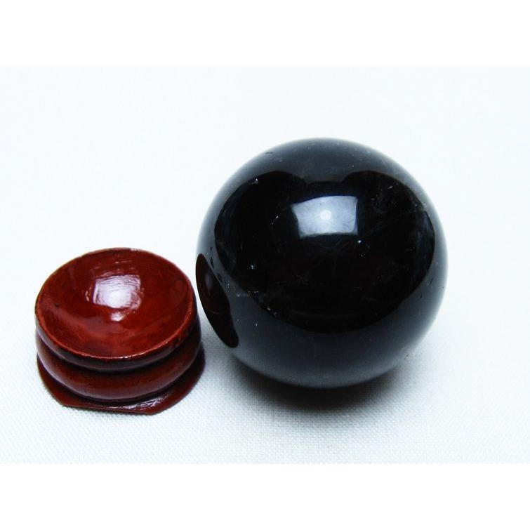 モリオン 丸玉 36mm 黒水晶 スフィア 置物 一点物 141-8062 : 天然石