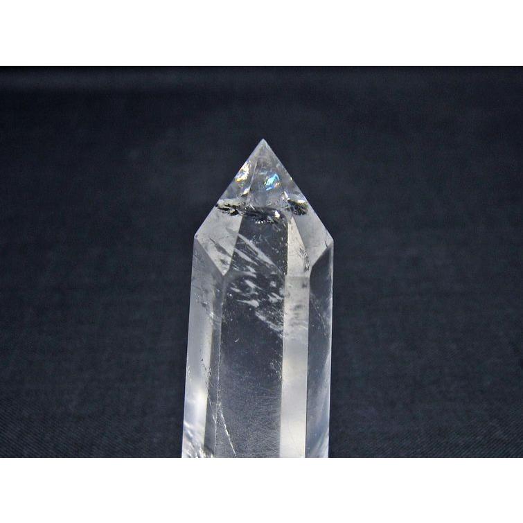 水晶 六角柱 虹入り ポイント 置物 一点物 142-11089 : 天然石