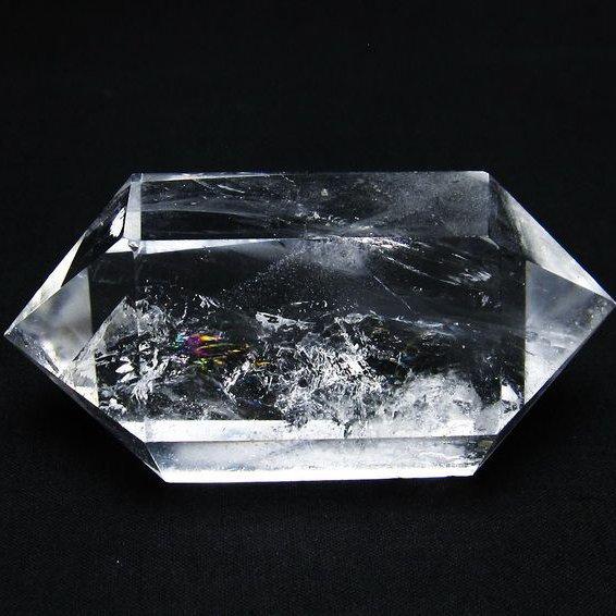 水晶 六角柱 ダブルポイント 原石 ポイント 一点物 142-7966 : 天然石
