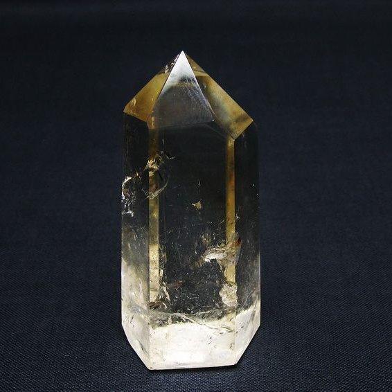 スモーキークォーツ　六角柱（ポイント） スモーキークォーツ 煙水晶 六角柱 ダブルポイント 虹入り 4.4Kg 台座