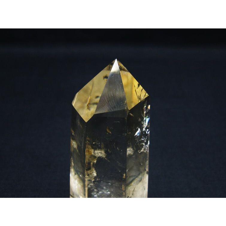 スモーキークォーツ　六角柱（ポイント） スモーキークォーツ 煙水晶 六角柱 ダブルポイント 虹入り 4.4Kg 台座