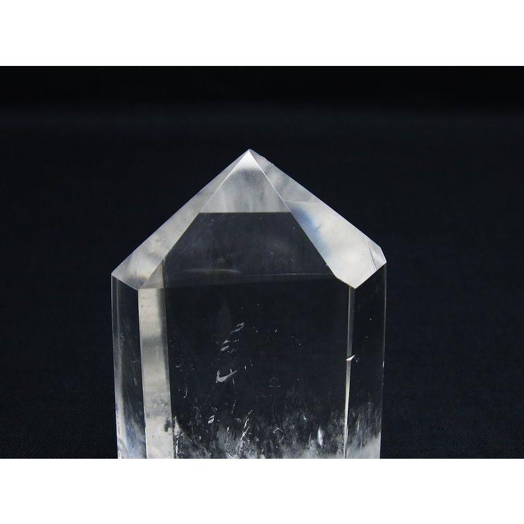 超透明　ヒマラヤ産　水晶ポイント　六角柱 天然石原石置物台座付　パワーストーン 水晶 六角柱 ポイント 置物 原石 一点物 142-9557 : 天然石