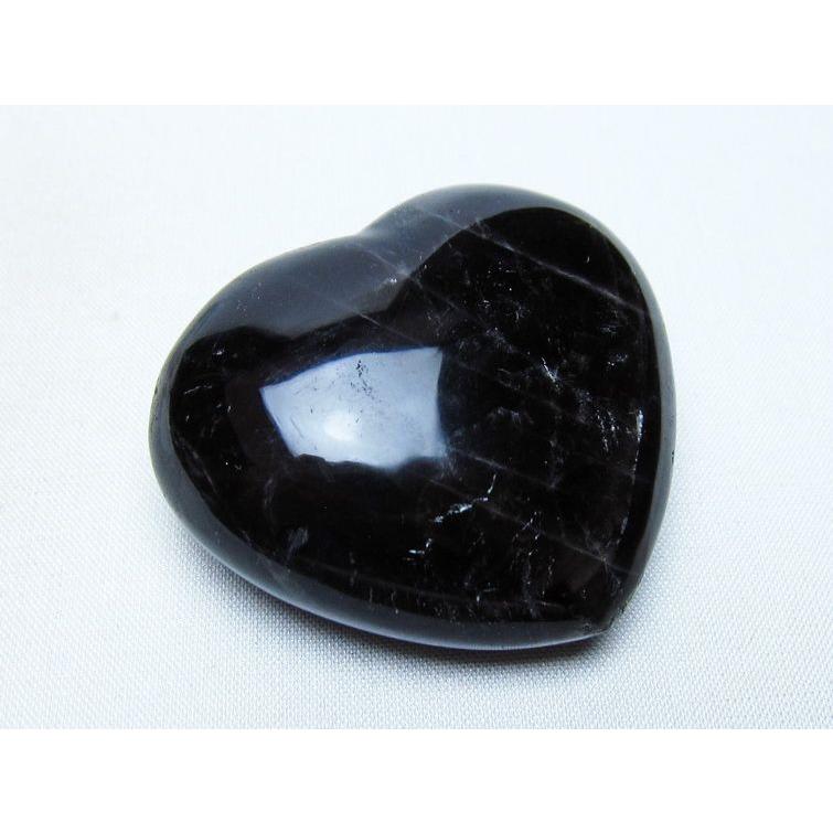 モリオン 置物 ハート 黒水晶 一点物 145-1984 : 天然石