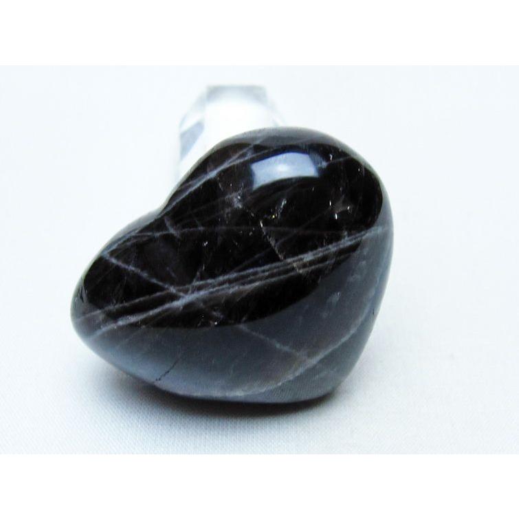 モリオン 置物 ハート 黒水晶 一点物 145-2035 : 天然石