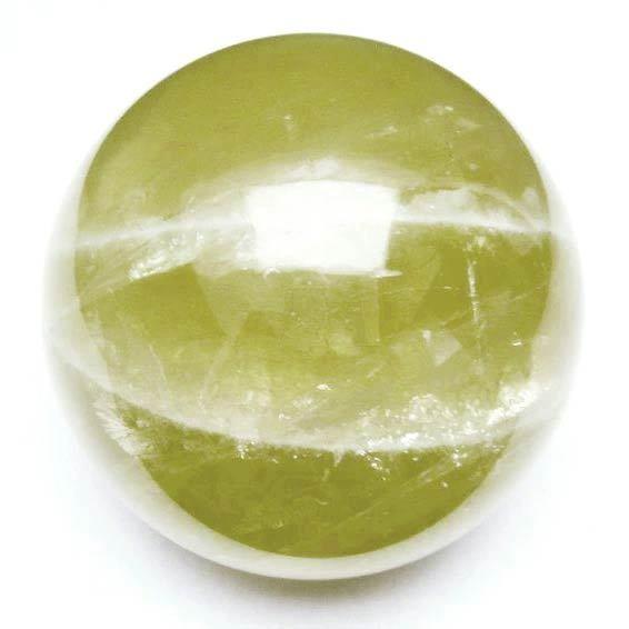1.5Kg ミルキークォーツ 丸玉 虹入り 102mm スフィア イエロー 一点物 送料無料 151-4605