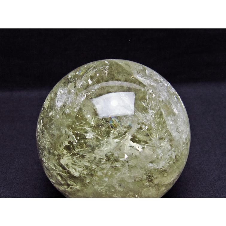 1.1Kg シトリンクォーツ 丸玉 虹入り 90mm シトリン スフィア 一点物